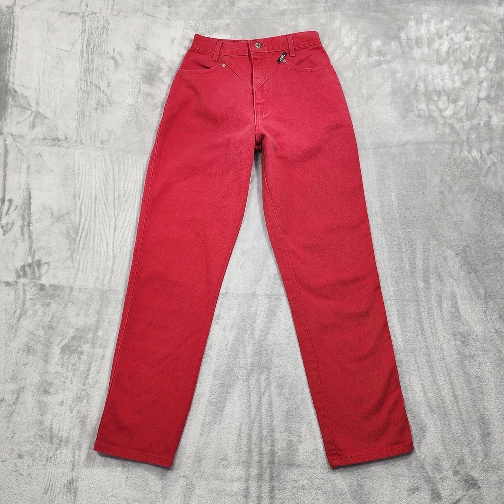 Vintage Ozark Mountain Jeans Womens 26 Red‎ High Rise Tapered Bareback Western